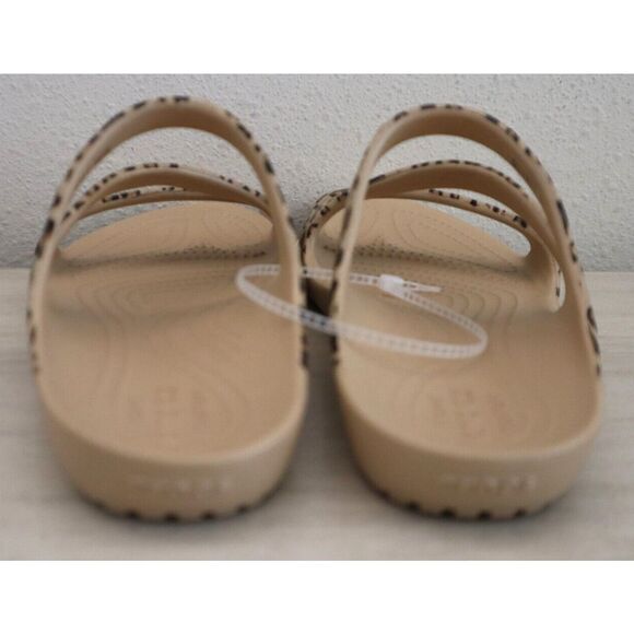 Crocs 206894-90L Women's Sz 8 Gold Kadee II Leopard Print Flip Flops Sandals - Picture 3 of 7